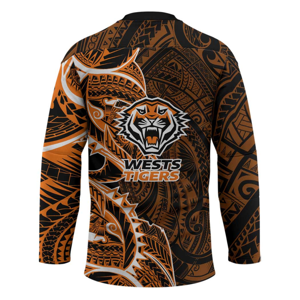 Wests Tigers Hockey Jersey Polynesian Tribal Tattoo Pacific Sport Art