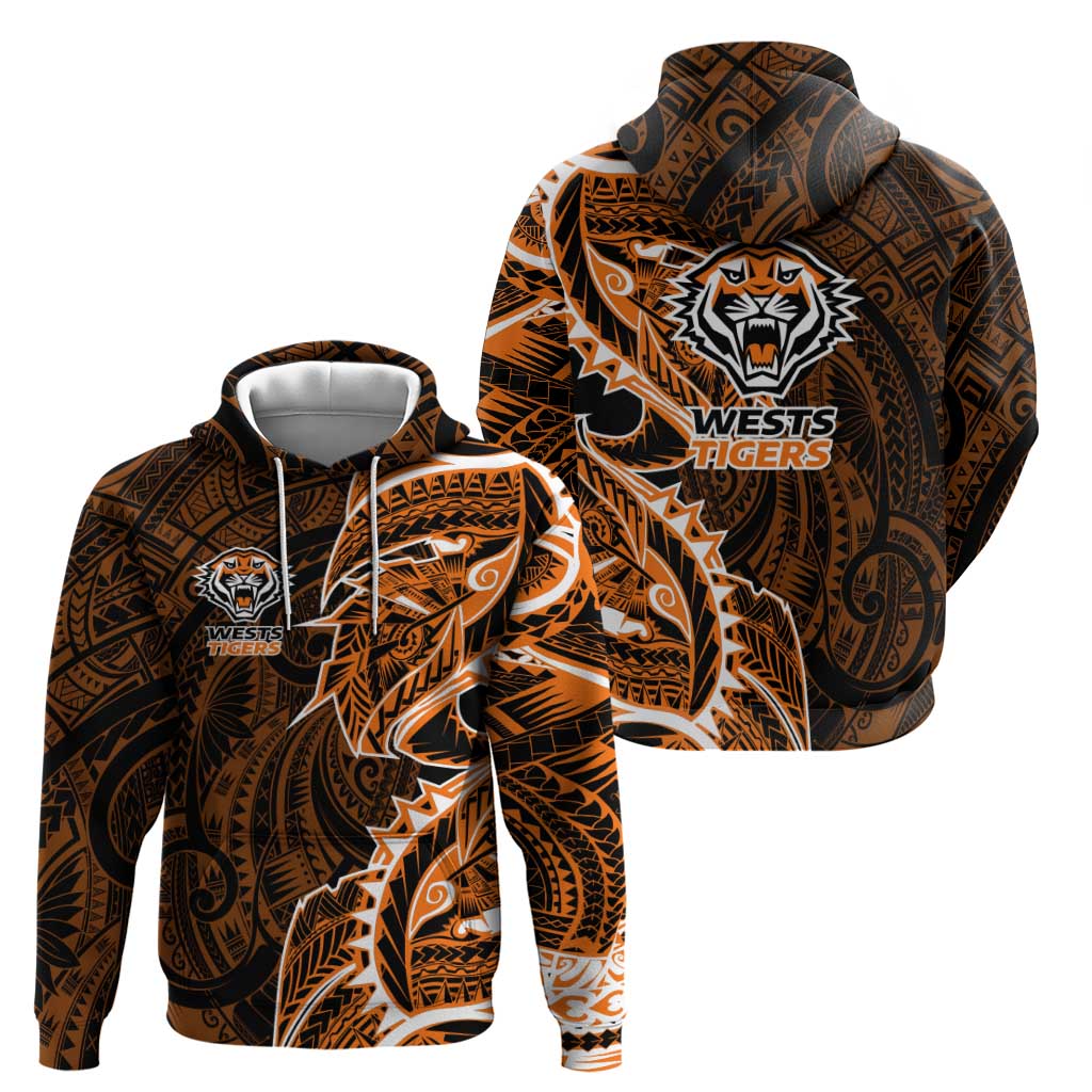 Wests Tigers Hoodie Polynesian Tribal Tattoo Pacific Sport Art