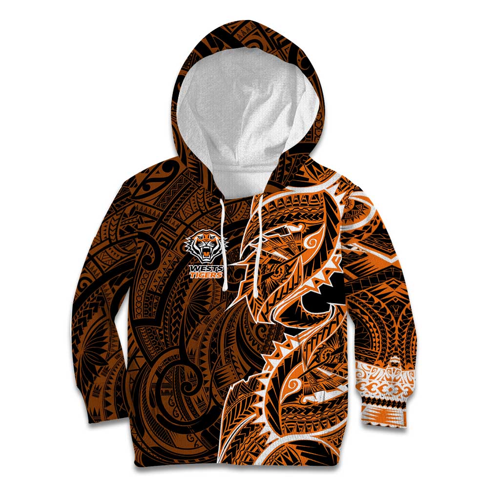 Wests Tigers Kid Hoodie Polynesian Tribal Tattoo Pacific Sport Art