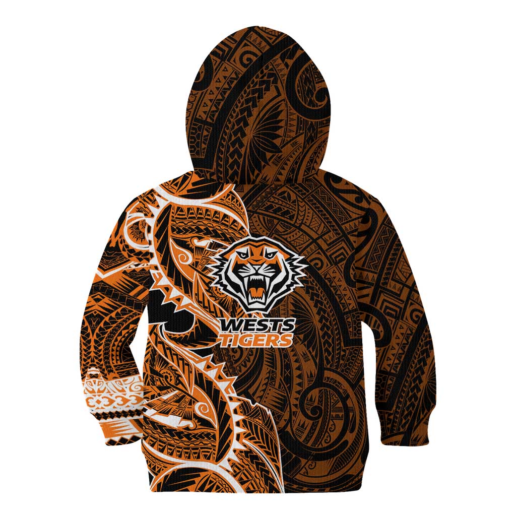 Wests Tigers Kid Hoodie Polynesian Tribal Tattoo Pacific Sport Art