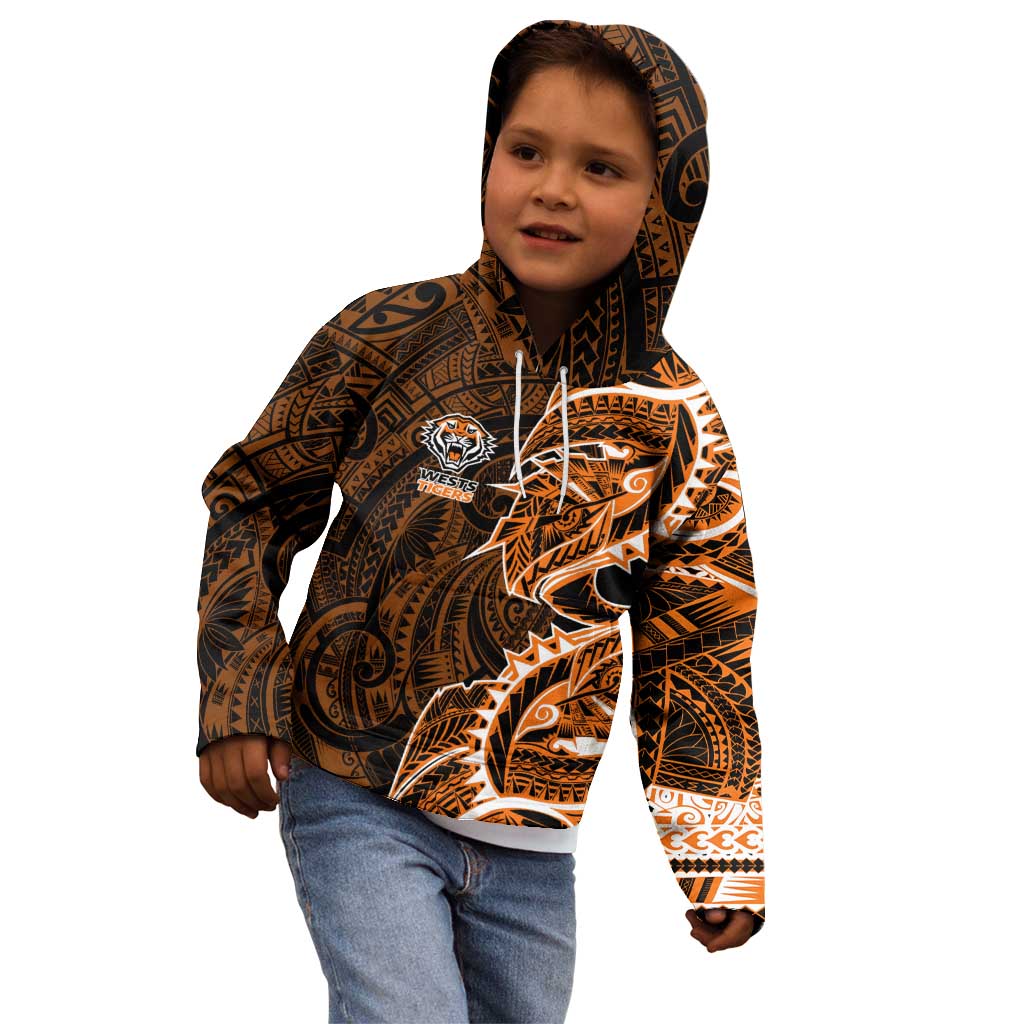 Wests Tigers Kid Hoodie Polynesian Tribal Tattoo Pacific Sport Art
