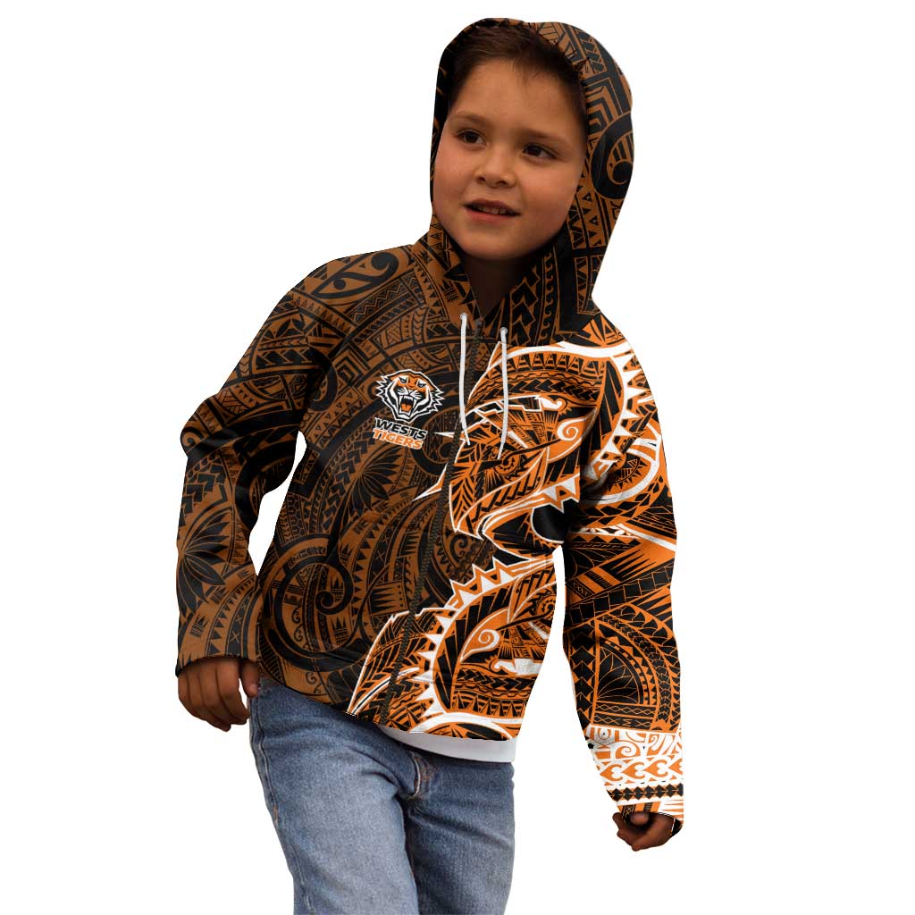 Wests Tigers Kid Hoodie Polynesian Tribal Tattoo Pacific Sport Art