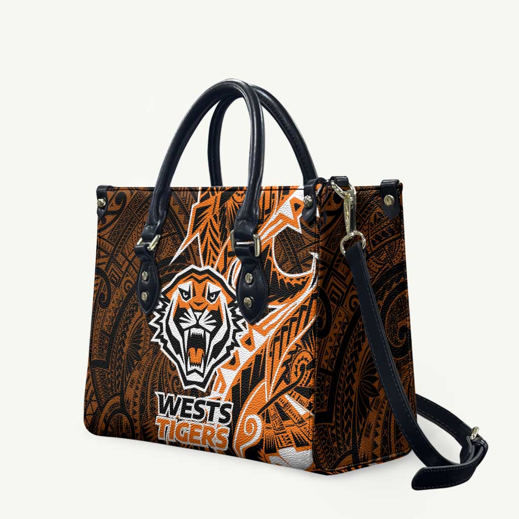 Wests Tigers Leather Bag Polynesian Tribal Tattoo Pacific Sport Art