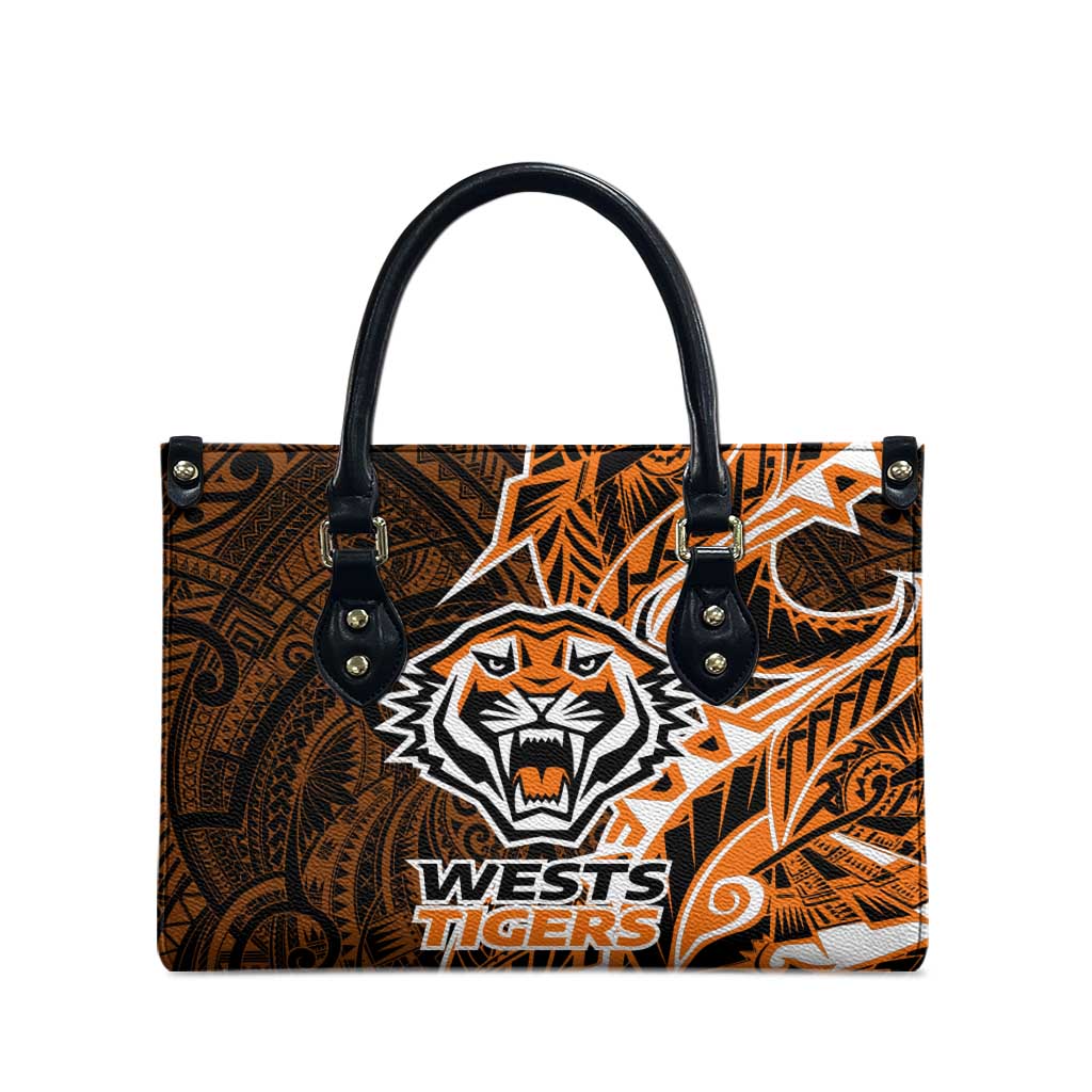 Wests Tigers Leather Bag Polynesian Tribal Tattoo Pacific Sport Art