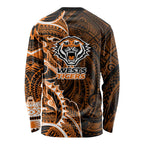 Wests Tigers Long Sleeve Shirt Polynesian Tribal Tattoo Pacific Sport Art
