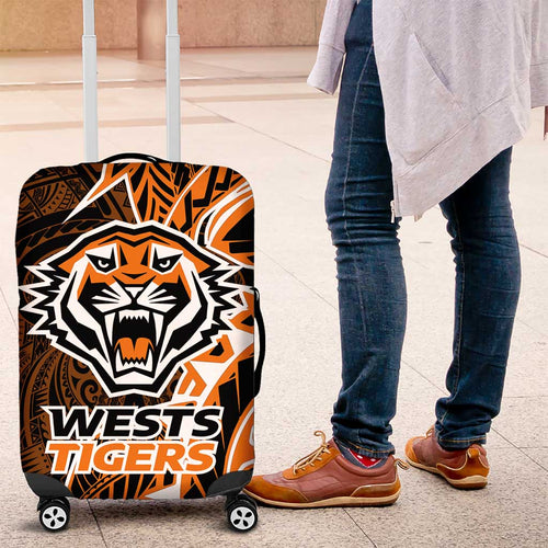Wests Tigers Luggage Cover Polynesian Tribal Tattoo Pacific Sport Art