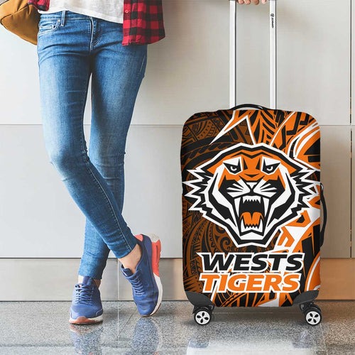 Wests Tigers Luggage Cover Polynesian Tribal Tattoo Pacific Sport Art