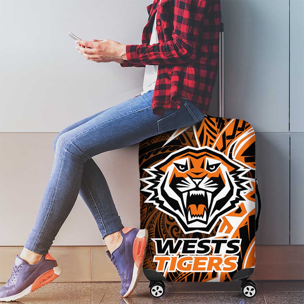 Wests Tigers Luggage Cover Polynesian Tribal Tattoo Pacific Sport Art