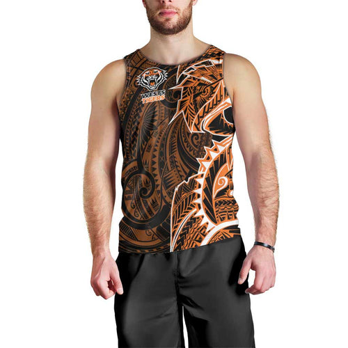 Wests Tigers Men Tank Top Polynesian Tribal Tattoo Pacific Sport Art