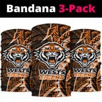 Wests Tigers Neck Gaiter Polynesian Tribal Tattoo Pacific Sport Art