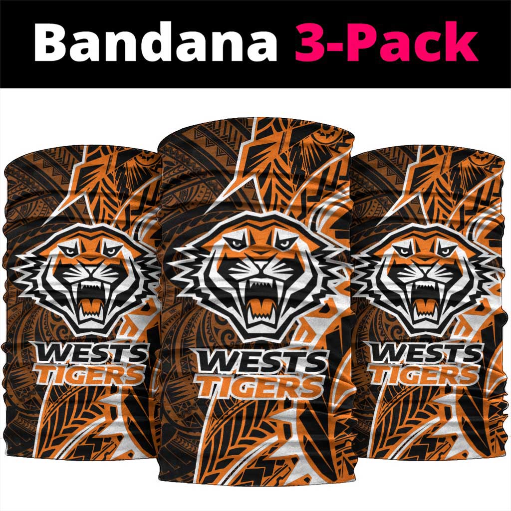 Wests Tigers Neck Gaiter Polynesian Tribal Tattoo Pacific Sport Art