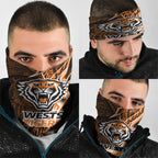 Wests Tigers Neck Gaiter Polynesian Tribal Tattoo Pacific Sport Art