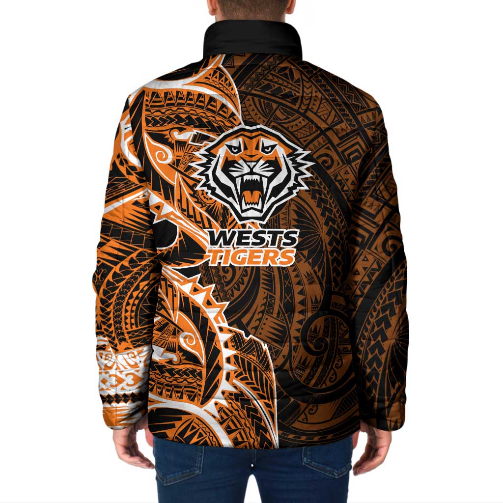 Wests Tigers Padded Jacket Polynesian Tribal Tattoo Pacific Sport Art