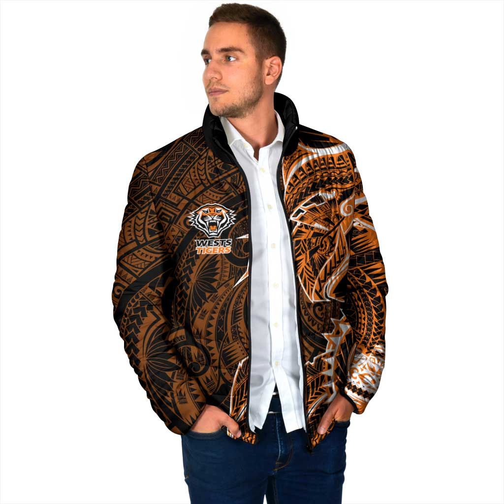 Wests Tigers Padded Jacket Polynesian Tribal Tattoo Pacific Sport Art