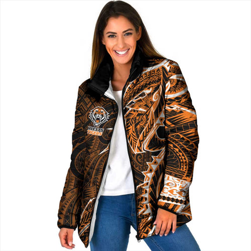 Wests Tigers Padded Jacket Polynesian Tribal Tattoo Pacific Sport Art