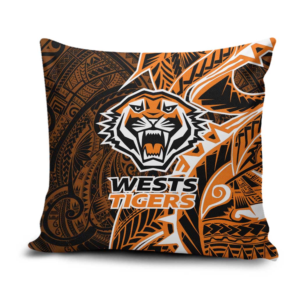 Wests Tigers Pillow Cover Polynesian Tribal Tattoo Pacific Sport Art