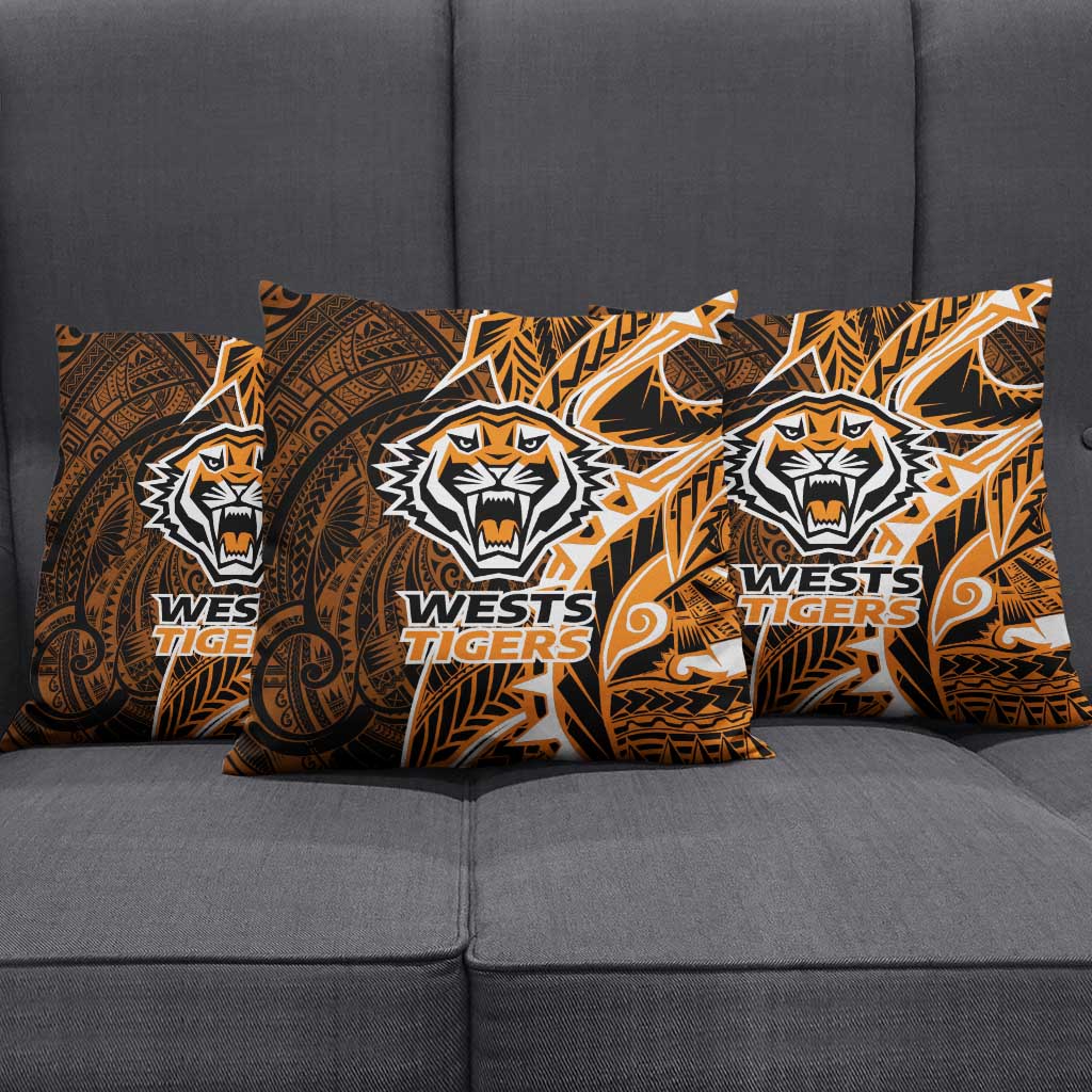 Wests Tigers Pillow Cover Polynesian Tribal Tattoo Pacific Sport Art