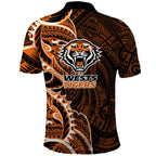 Wests Tigers Polo Shirt Polynesian Tribal Tattoo Pacific Sport Art