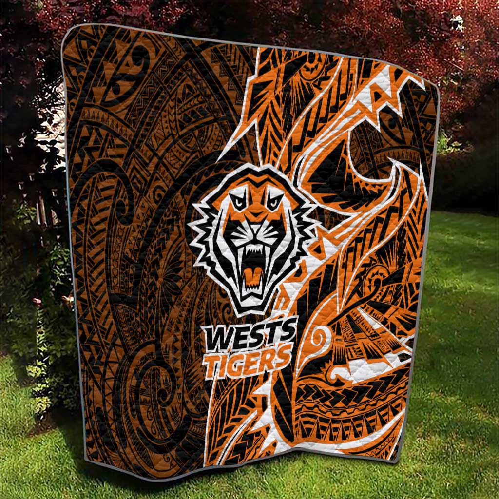 Wests Tigers Quilt Polynesian Tribal Tattoo Pacific Sport Art