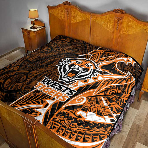 Wests Tigers Quilt Polynesian Tribal Tattoo Pacific Sport Art