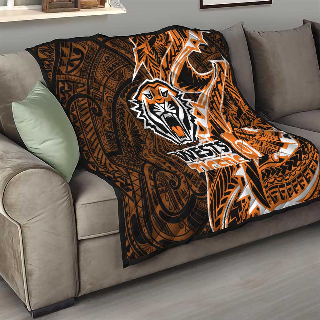 Wests Tigers Quilt Polynesian Tribal Tattoo Pacific Sport Art
