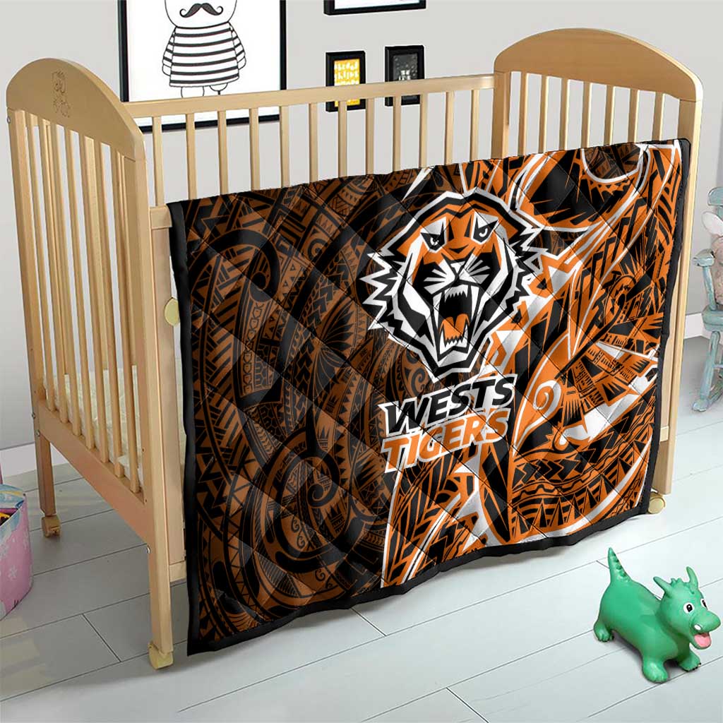 Wests Tigers Quilt Polynesian Tribal Tattoo Pacific Sport Art
