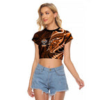 Wests Tigers Raglan Cropped T Shirt Polynesian Tribal Tattoo Pacific Sport Art