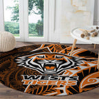 Wests Tigers Round Carpet Polynesian Tribal Tattoo Pacific Sport Art