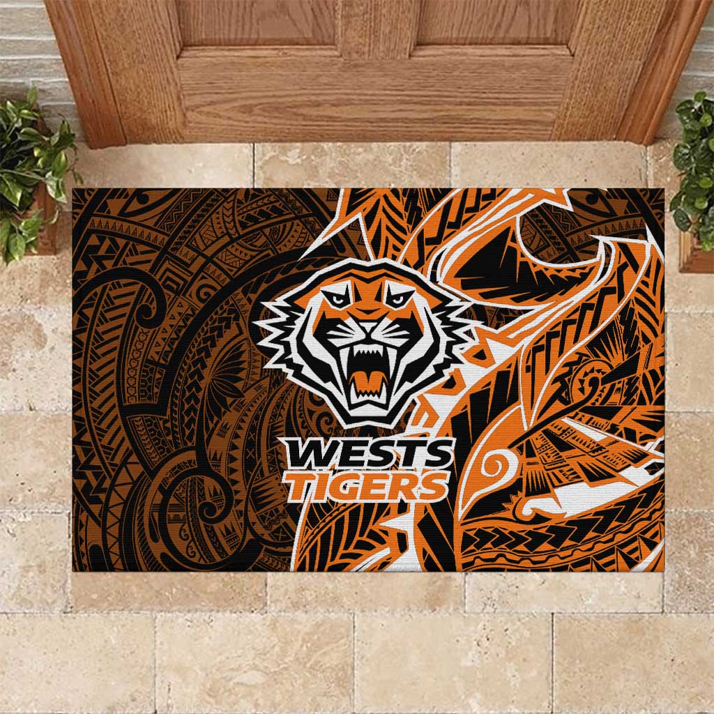 Wests Tigers Rubber Doormat Polynesian Tribal Tattoo Pacific Sport Art