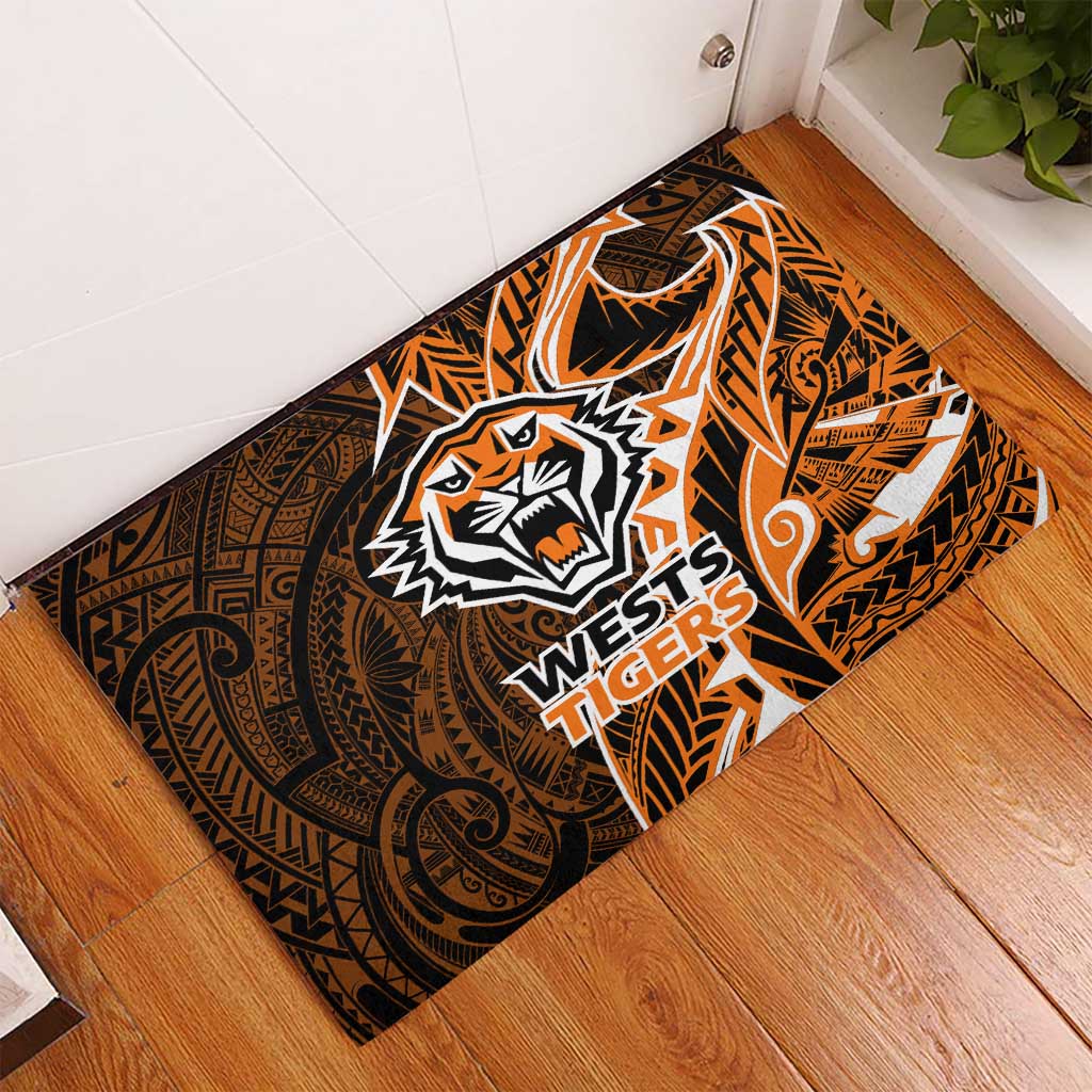 Wests Tigers Rubber Doormat Polynesian Tribal Tattoo Pacific Sport Art