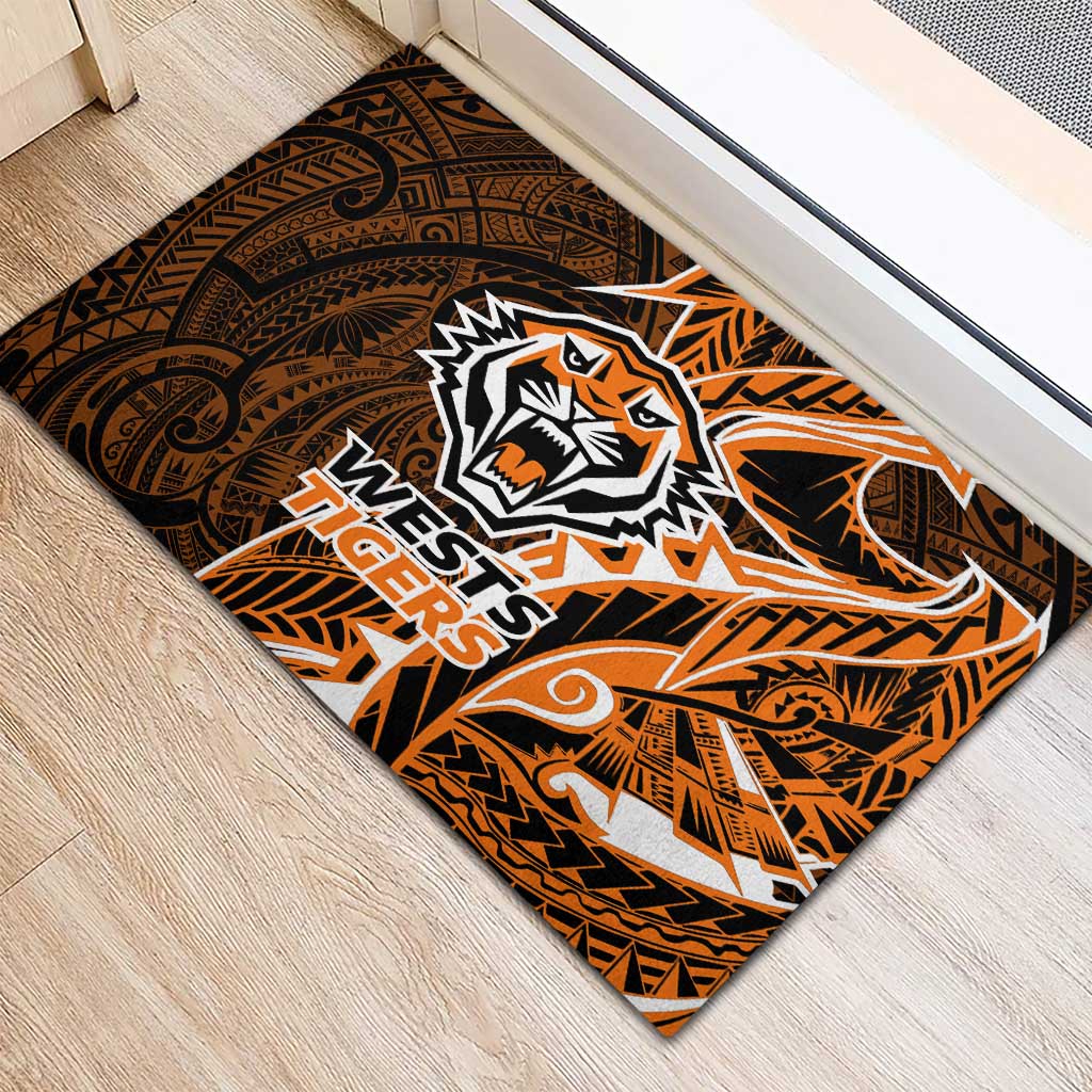 Wests Tigers Rubber Doormat Polynesian Tribal Tattoo Pacific Sport Art