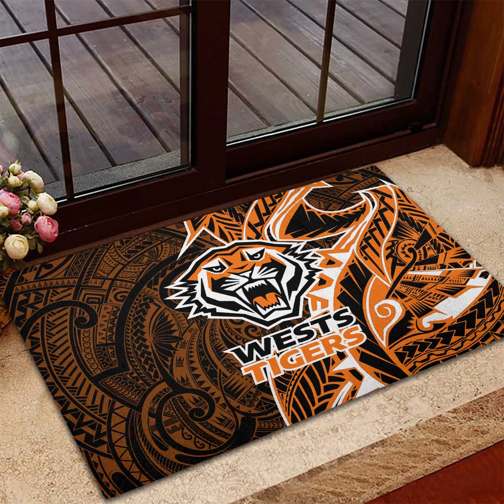 Wests Tigers Rubber Doormat Polynesian Tribal Tattoo Pacific Sport Art