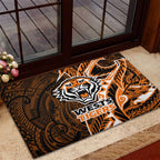 Wests Tigers Rubber Doormat Polynesian Tribal Tattoo Pacific Sport Art