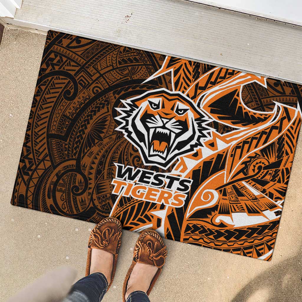 Wests Tigers Rubber Doormat Polynesian Tribal Tattoo Pacific Sport Art