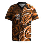 Wests Tigers Rugby Jersey Polynesian Tribal Tattoo Pacific Sport Art