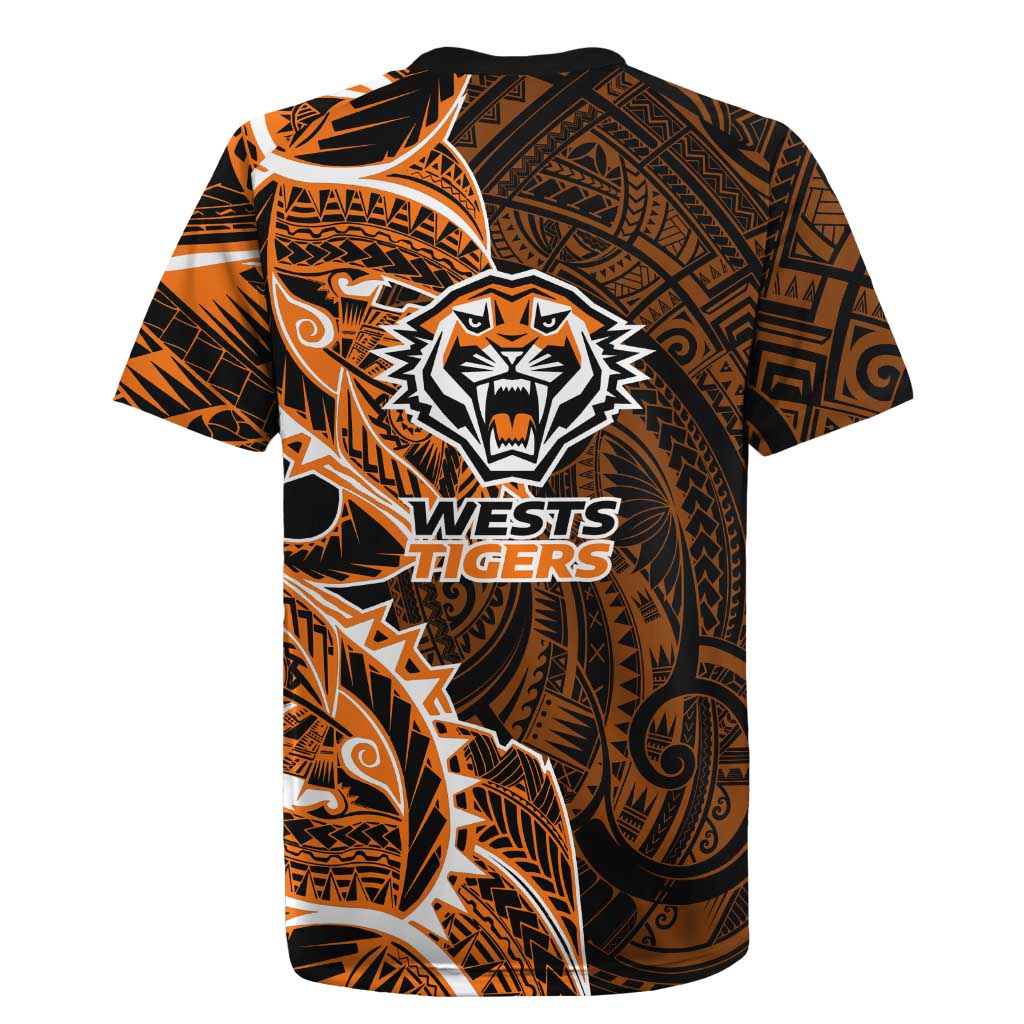 Wests Tigers Rugby Jersey Polynesian Tribal Tattoo Pacific Sport Art
