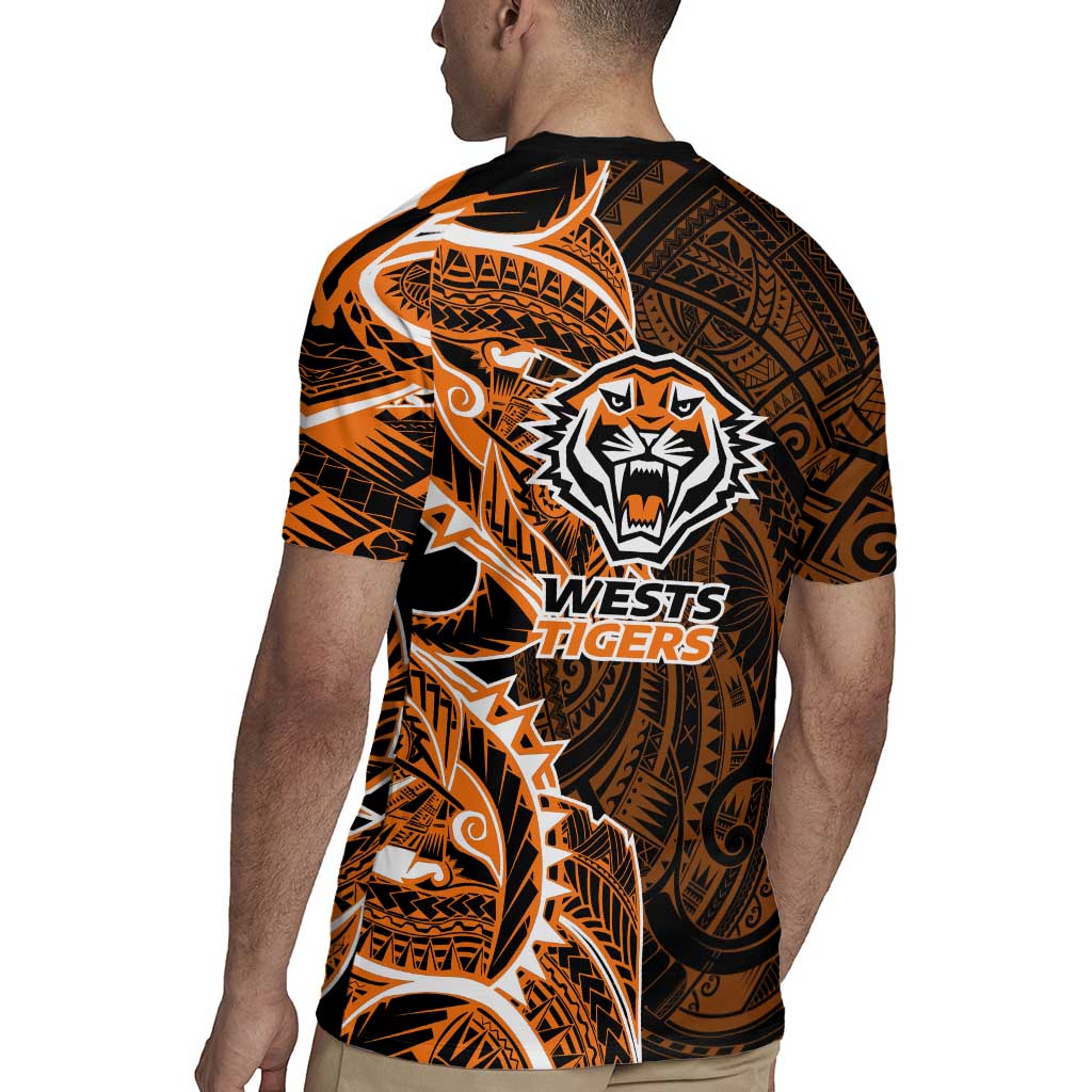 Wests Tigers Rugby Jersey Polynesian Tribal Tattoo Pacific Sport Art