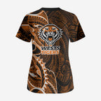 Wests Tigers Scrub Top Polynesian Tribal Tattoo Pacific Sport Art