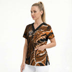 Wests Tigers Scrub Top Polynesian Tribal Tattoo Pacific Sport Art