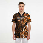 Wests Tigers Scrub Top Polynesian Tribal Tattoo Pacific Sport Art