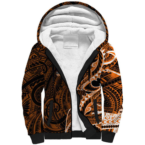 Wests Tigers Sherpa Hoodie Polynesian Tribal Tattoo Pacific Sport Art