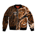 Wests Tigers Sleeve Zip Bomber Jacket Polynesian Tribal Tattoo Pacific Sport Art