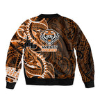 Wests Tigers Sleeve Zip Bomber Jacket Polynesian Tribal Tattoo Pacific Sport Art