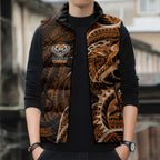 Wests Tigers Sleeveless Puffer Jacket Polynesian Tribal Tattoo Pacific Sport Art