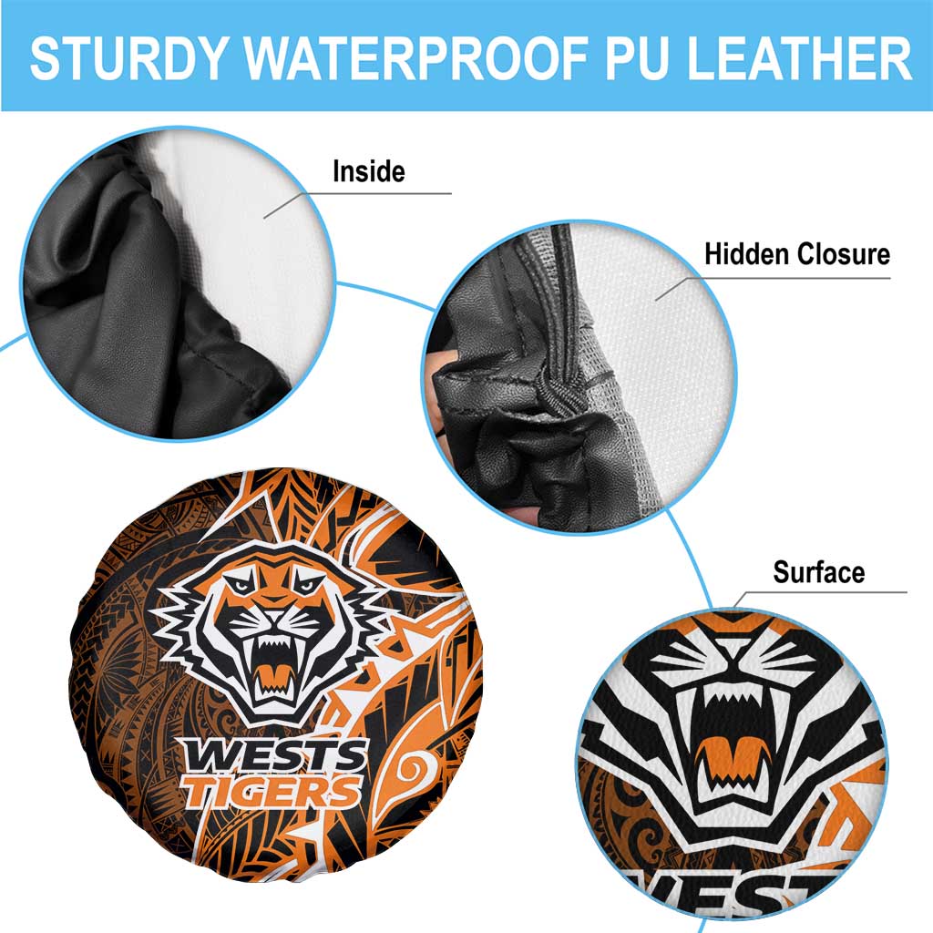 Wests Tigers Spare Tire Cover Polynesian Tribal Tattoo Pacific Sport Art
