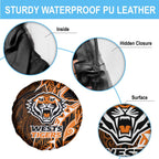 Wests Tigers Spare Tire Cover Polynesian Tribal Tattoo Pacific Sport Art