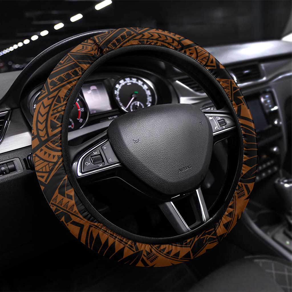 Wests Tigers Steering Wheel Cover Polynesian Tribal Tattoo Pacific Sport Art