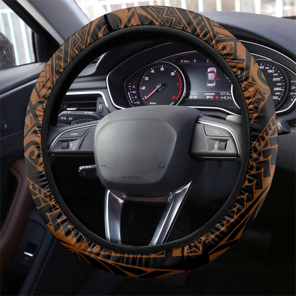 Wests Tigers Steering Wheel Cover Polynesian Tribal Tattoo Pacific Sport Art