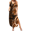 Wests Tigers Summer Maxi Dress Polynesian Tribal Tattoo Pacific Sport Art
