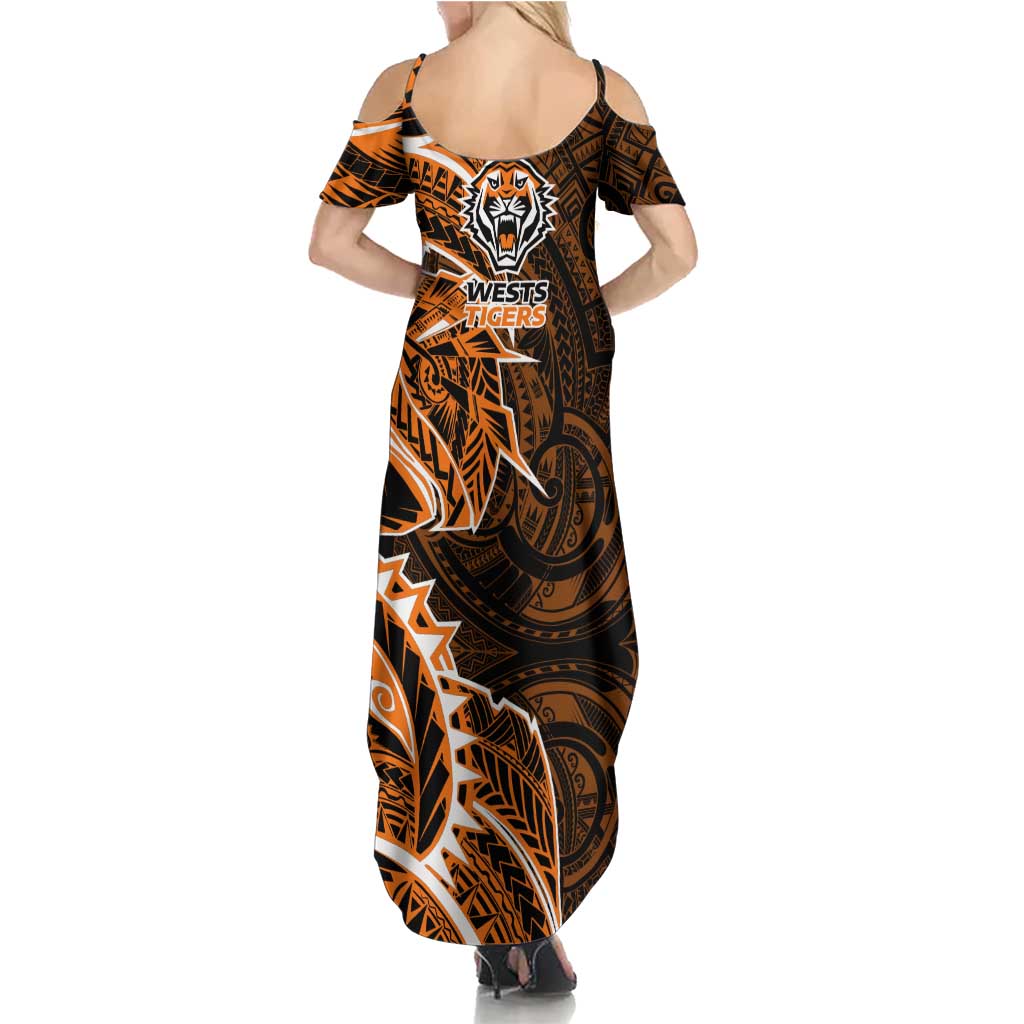 Wests Tigers Summer Maxi Dress Polynesian Tribal Tattoo Pacific Sport Art